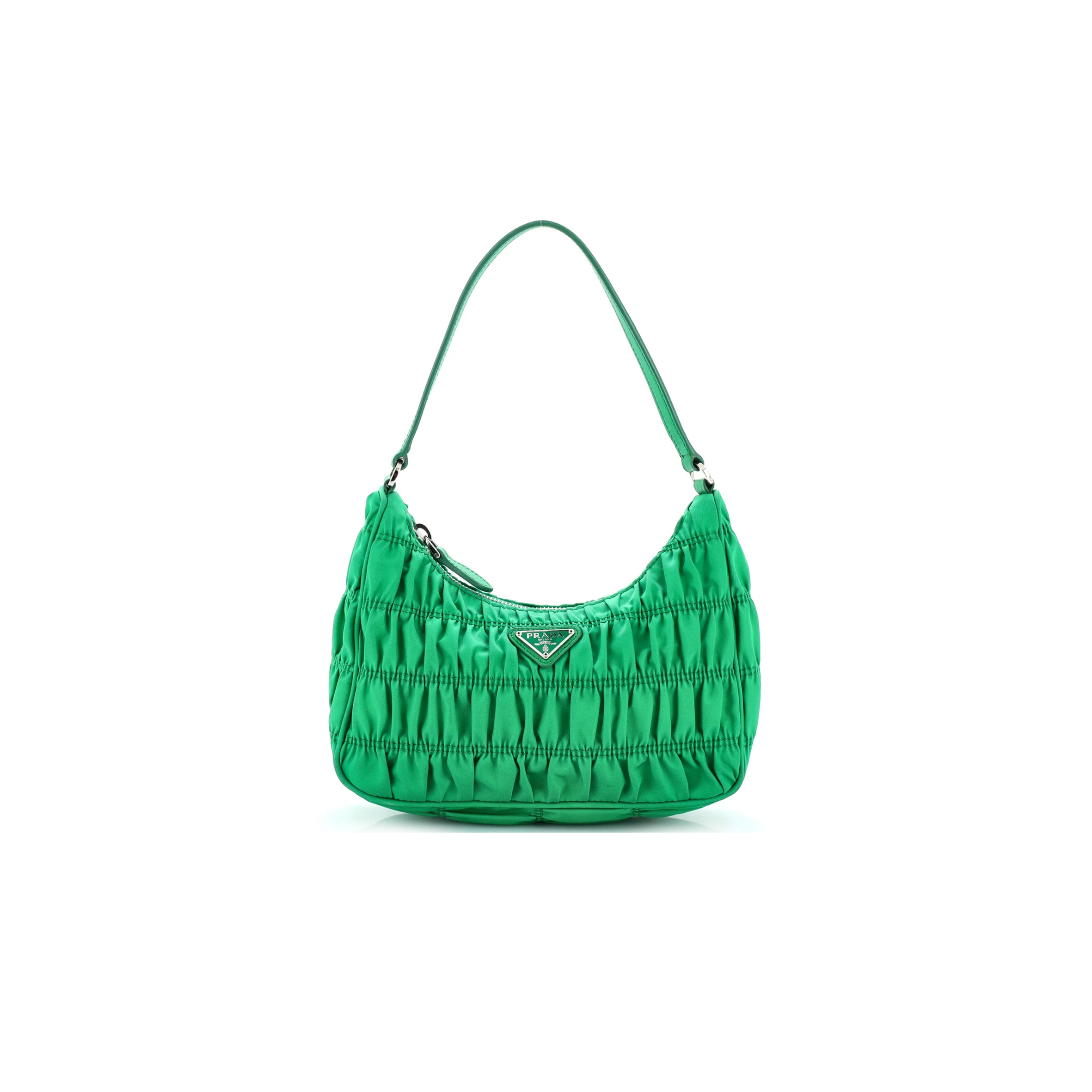 P*A*A TESSUTO NYLON GAUFRE SHOULDER BAG MENTA 1NE204 (22*13*6cm)